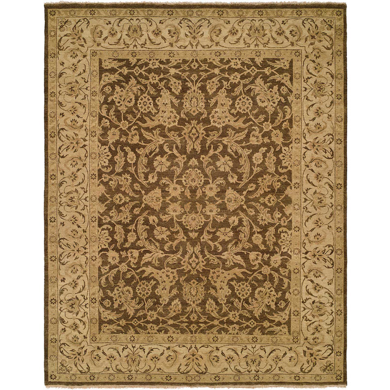 Fazilka Wool Oriental Area Rug in Brown, Rectangle 12' x 15'
