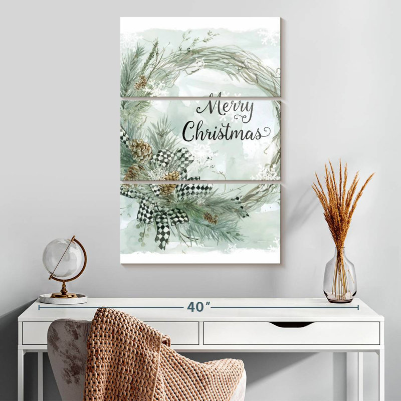 Couronne de pin Lelend Merry Christmas