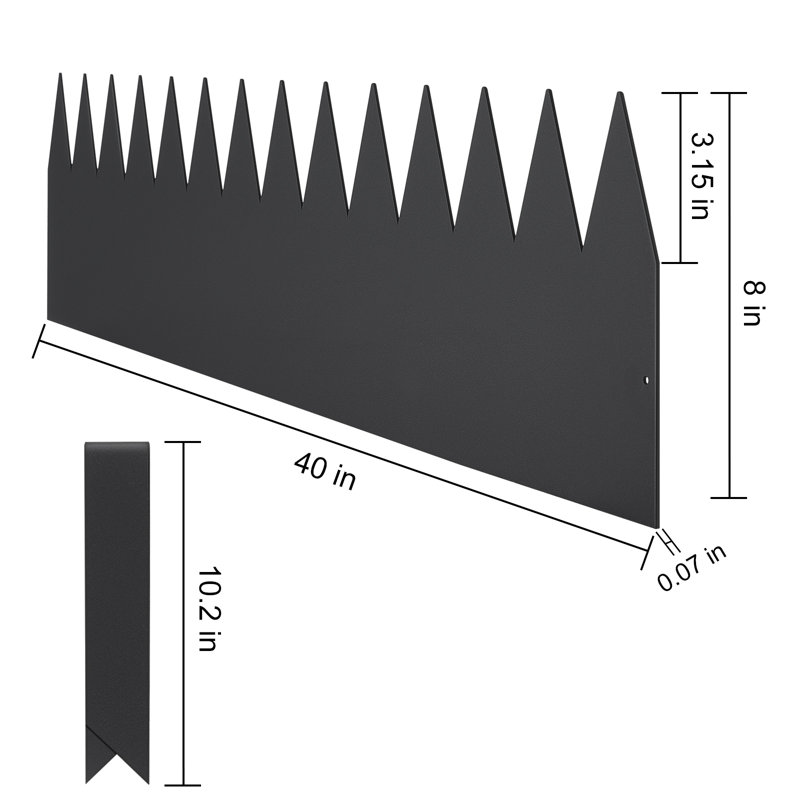 Black Steel Hammer-in Landscape Edging with Clips