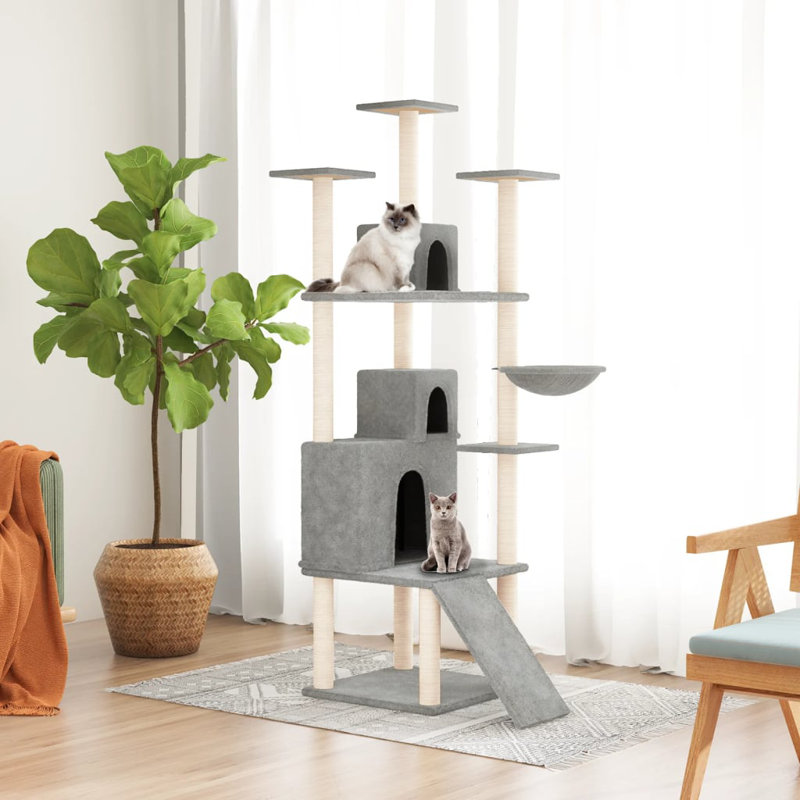 Milligan Cat Tree, Light Grey, 175cm H x 78cm W x 47.5cm D