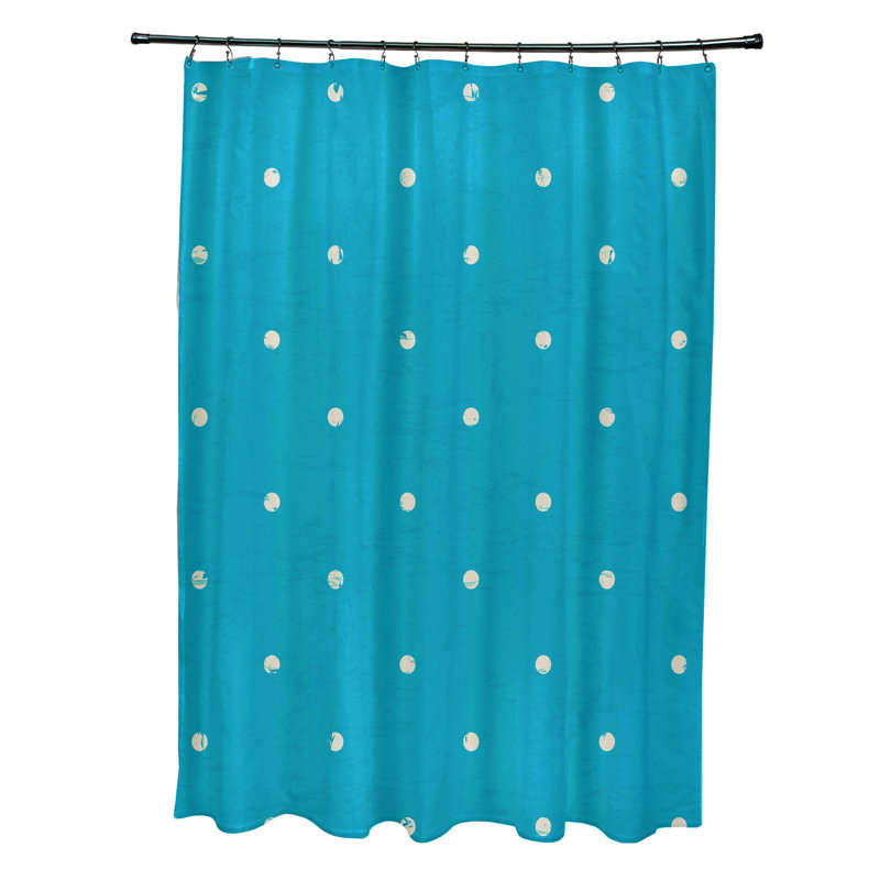 Rideau de douche simple à motif floral Wally, Turquoise