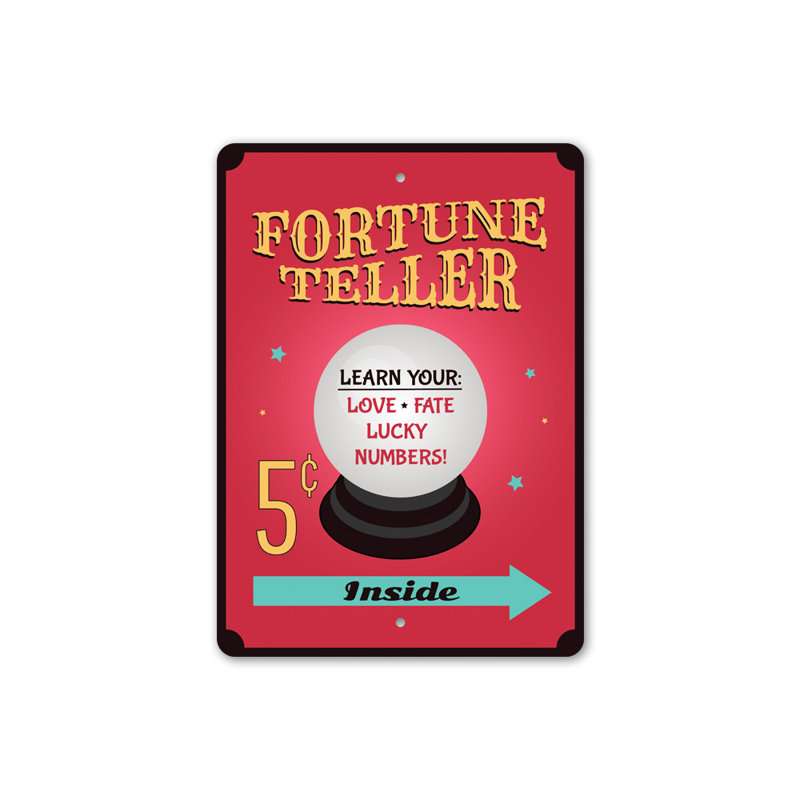 Enseigne Fortune Teller, H 18 po x l 12 po x P 0,06 po