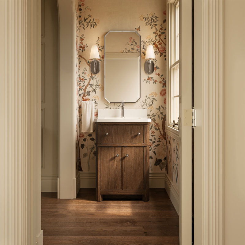 Meuble-lavabo avec lavabo et comptoir en quartz Claude par Studio McGee, Chêne Draper, 24"