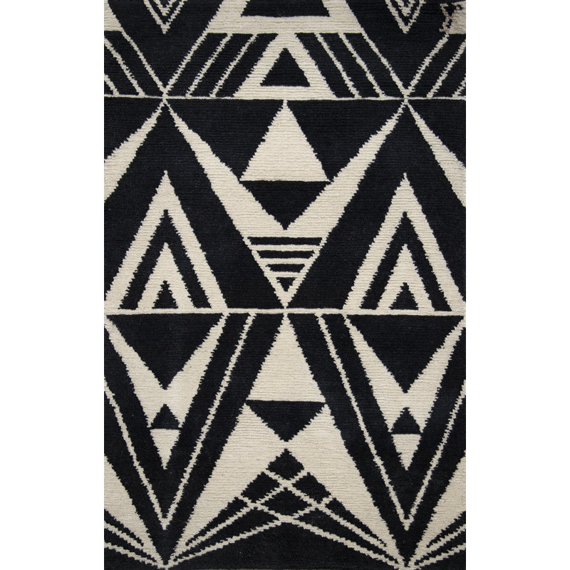 Mesa Hand Knotted Wool Geometric Shapes Area Rug, Rectangle 10' x 14'