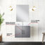 24 po De salle de bain gris foncé avec comptoir en marbre, miroir et robinet - teinté - comptoir de salle de bain-1274577658
