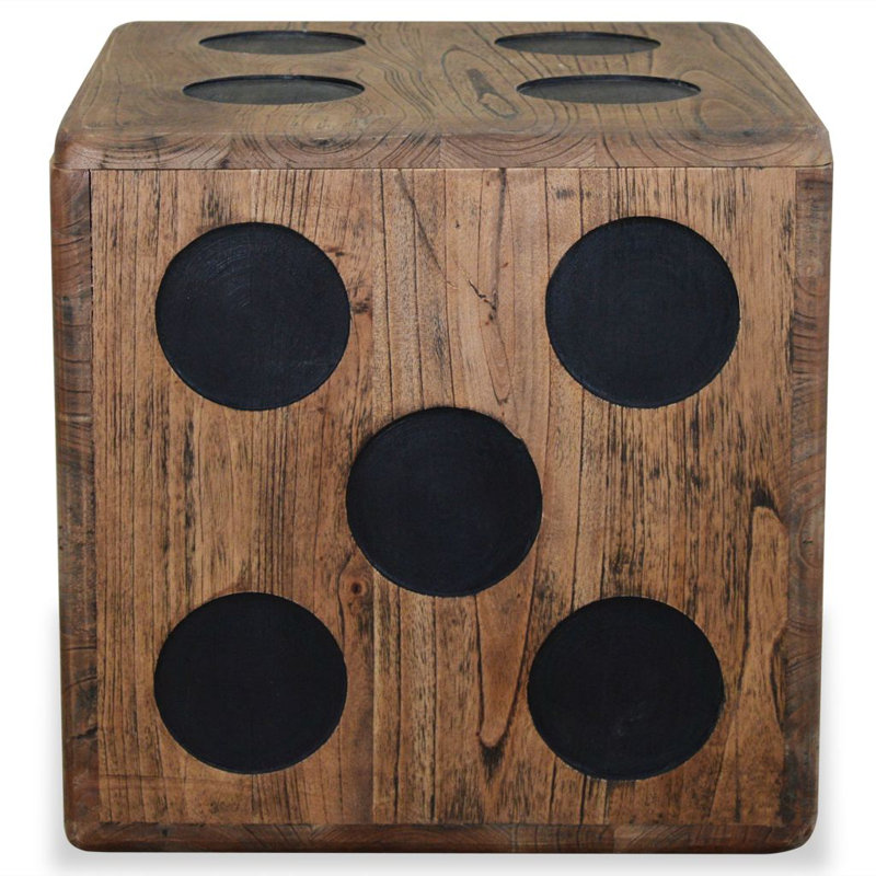 Storage Box Mindi Wood 15.7" x 15.7" x 15.7" Dice Design