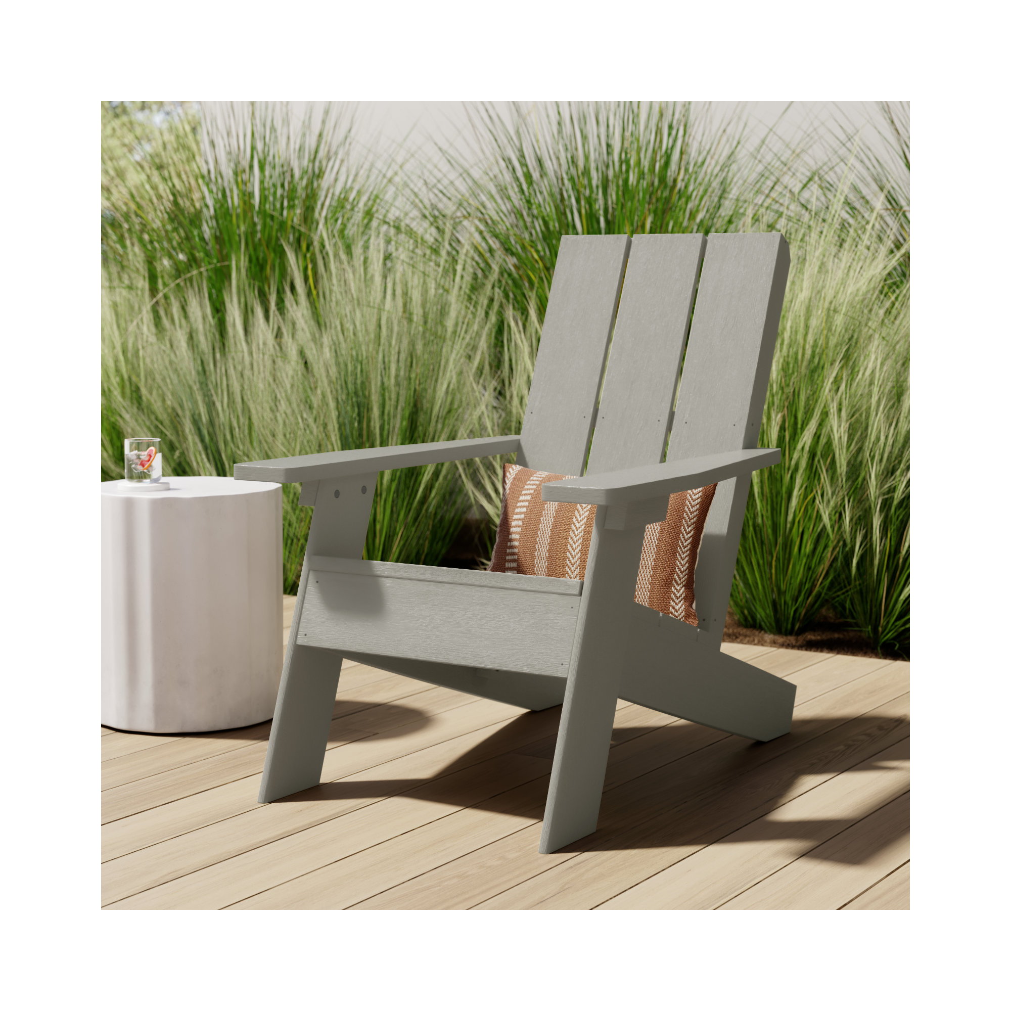 Byrnes Outdoor Adirondack Chair, Harbor Gray