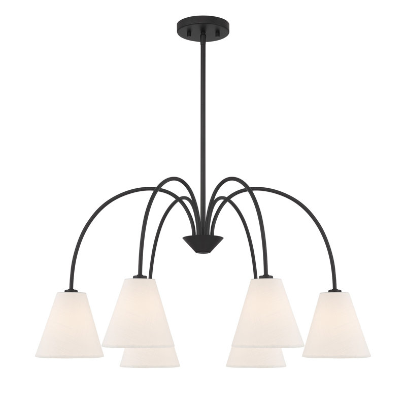Orestis 6-Light Chandelier in Matte Black, Matte Black