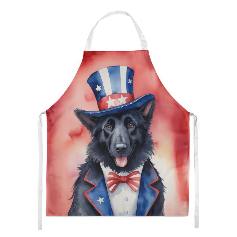 Patriotic American Apron, Belgian Sheepdog