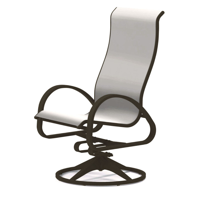 Fauteuil de patio pivotant Hiraku, Bois de plage texturé, Blanc 6D Sunbrella®