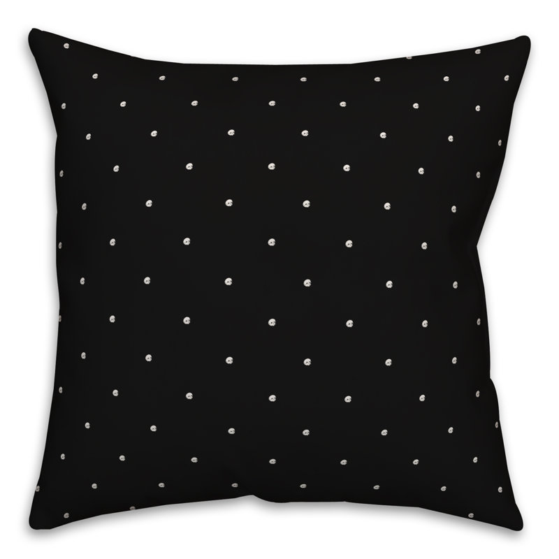 Polka Dots Reversible Throw Pillow, 18" x 18", Black/White Polka Dots 2