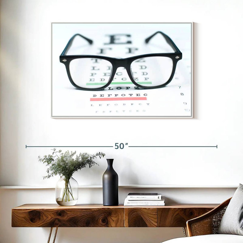 Eyeglasses Exam, Floating Frame White, 37" X 25"
