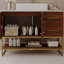 Meuble-lavabo moderne de 36 po avec lavabo vasque en céramique, armoire d'appoint dorée