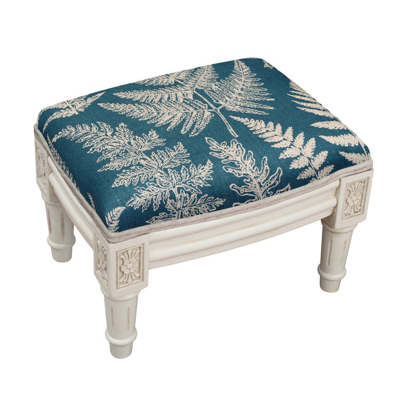 Repose-pieds Devonte, Blanc, Bleu marine