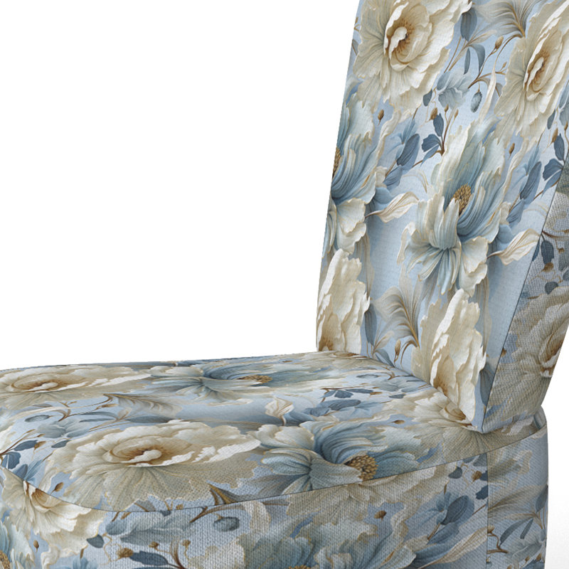 Chaise d'appoint rembourrée Cottage A, Motif victorien floral éthéré rococo IV
