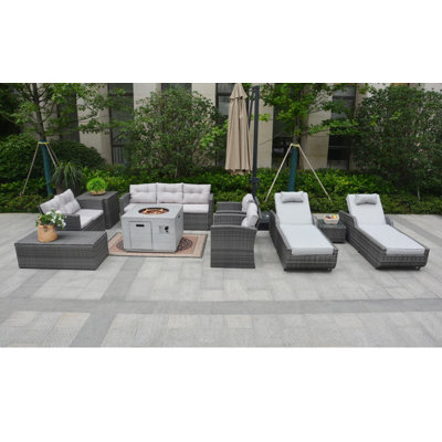 9 - Person Patio Conversation Set with Cushions