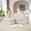 Chenille blanche moderne à 2 places, en forme de nuage, confortable pour s'asseoir, mousse et ressort, convient aux appartements en blanc, doux et confortable, rembourrage en éponge dense, décoration intérieure idéale