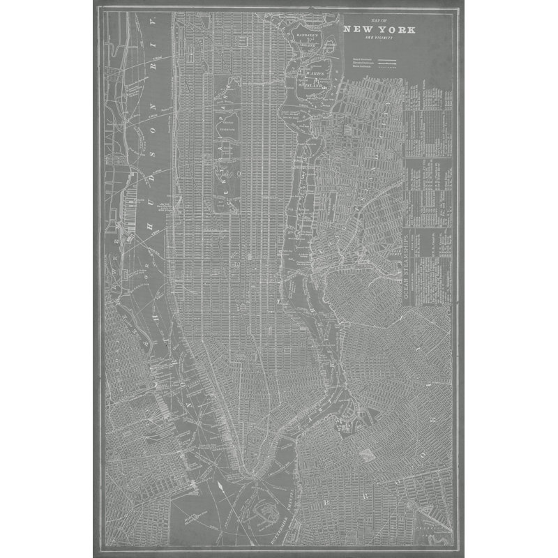 «City Map of New York», peinture sur toile, H 18 po x l 12 po
