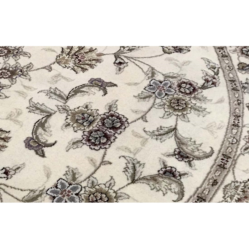 Hand-Knotted High-Quality Gray Round Area Rug