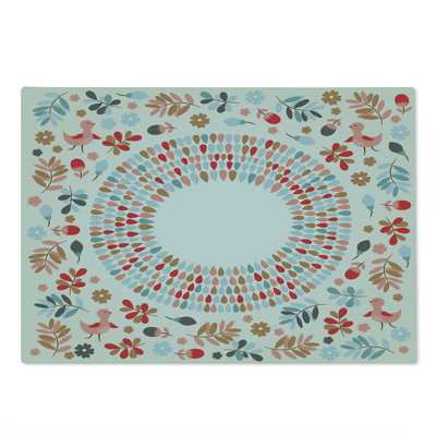 Ambesonne Spring Cutting Board Large Size Botany and Birds Art Multicolor