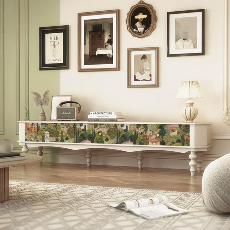Meuble télé Modern, Blanc / Vert