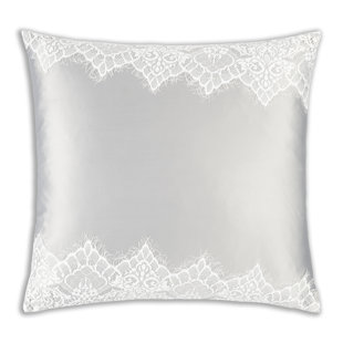 Lisa Lace Trim Poly Satin Throw Pillow