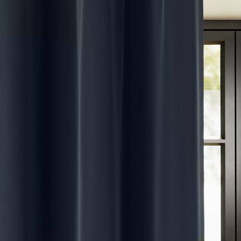 Stefany Room Darkening Curtain, Navy, 168 W x 229 D cm