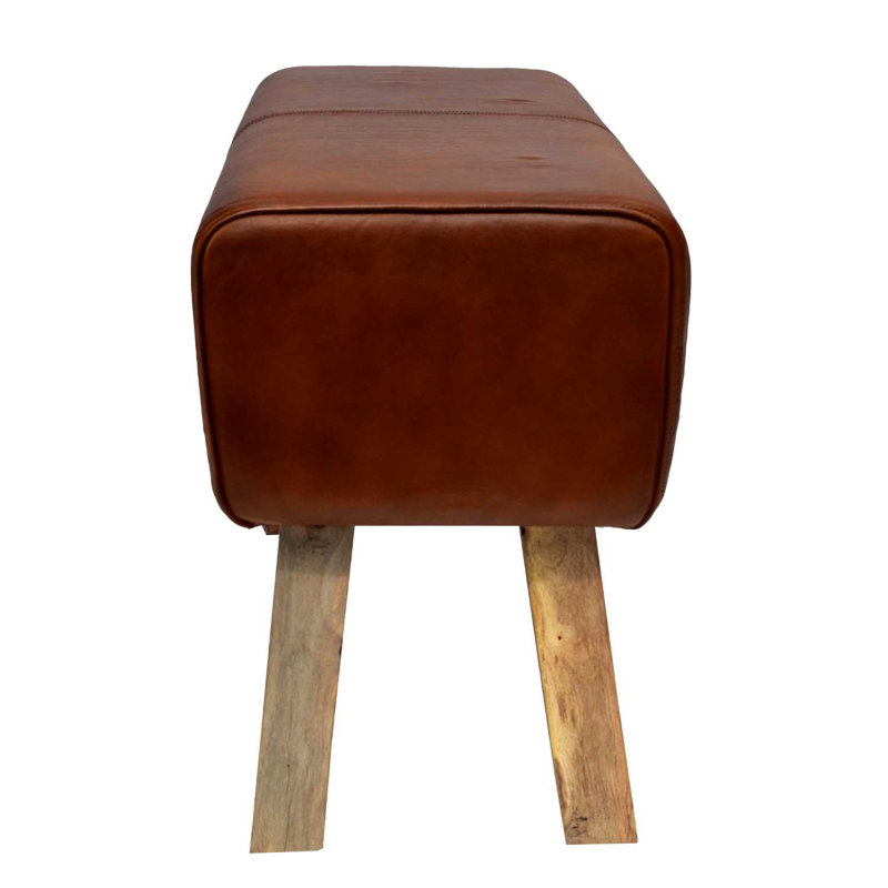 Amanah Genuine Leather Upholstered Bench