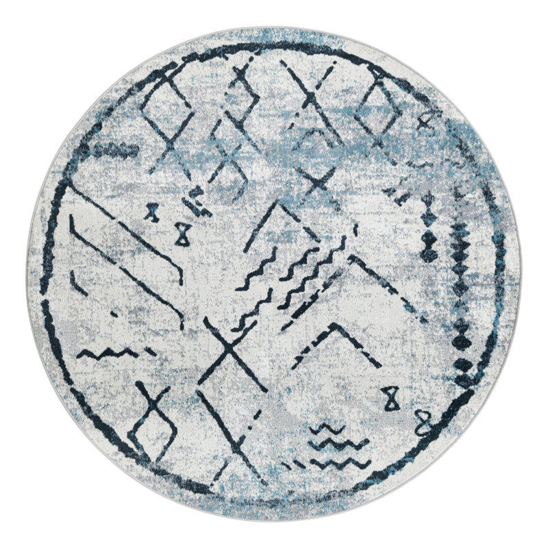 Eudora Geometric Indoor Rug, Round 5'3"