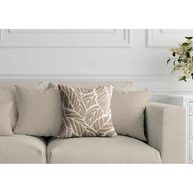 Housse et insert de coussin extérieur d'extérieur, 19 po x 19 po, Beige, Carré