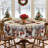 Washable Polyester Christmas Elk & Wreath Pattern Tablecloth for Christmas Decor