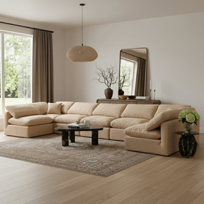 Itala Velvet U-Shaped Sectional Reversible