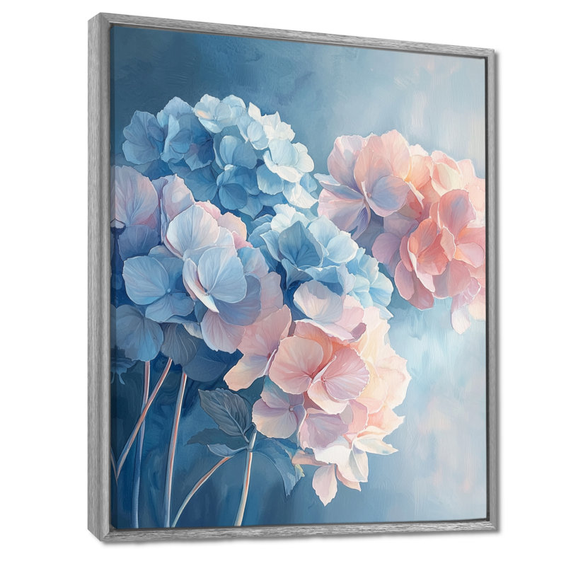 Hydrangeas in the Morning Light I - Hydrangea, art mural encadré, H 32 po x l 24 po, Impression encadrée flottante