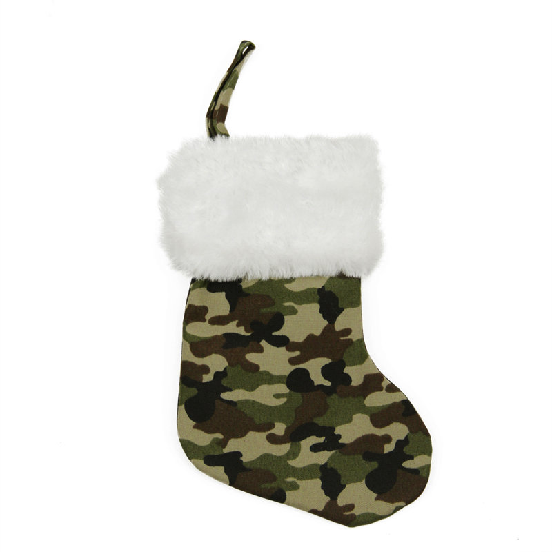 Chaussette de Noël 8 po avec camouflage 8 po
