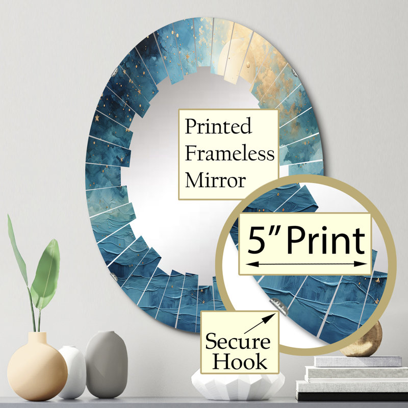 Rossdale - Miroir mural moderne ovale, 30 po x 20 po
