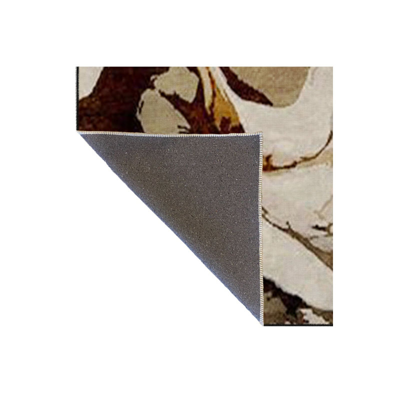 Tapis décoratif tissé à rayures colorées Modern, Sous-tapis carré 3 pi 3 po inclus