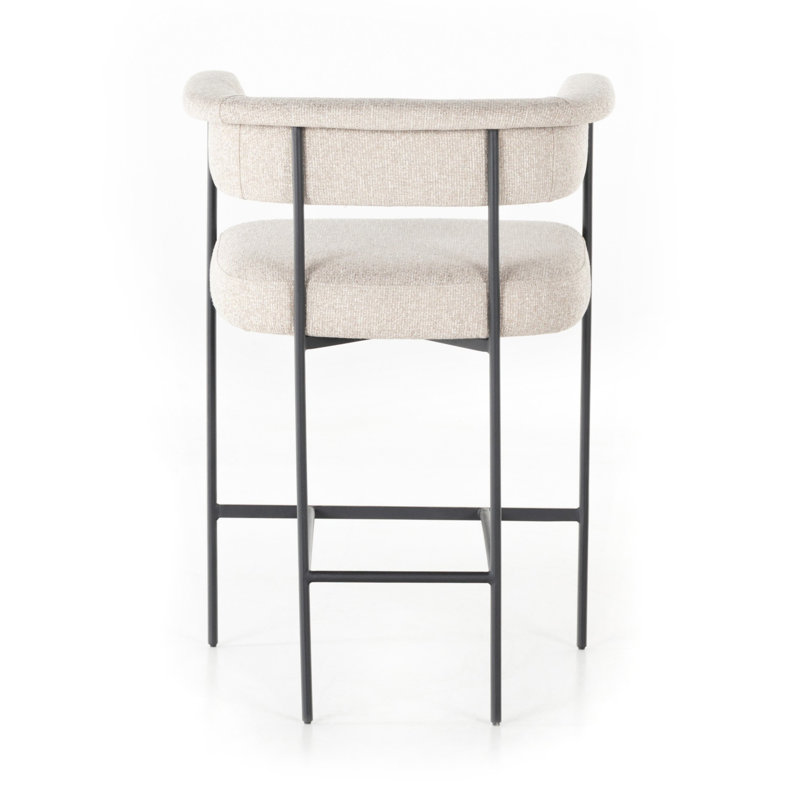 Grayson Counter and Bar Stool, Light Camel Polyester, Solid, Counter Stool (26.5" Seat Height)