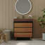 Modern Free-Standing Bathroom Vanity with Ceramic Vessel Sink & Durable Sintered Stone Top