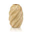 Élégant vase à fleurs ovale en bois brun clair avec motif en spirale