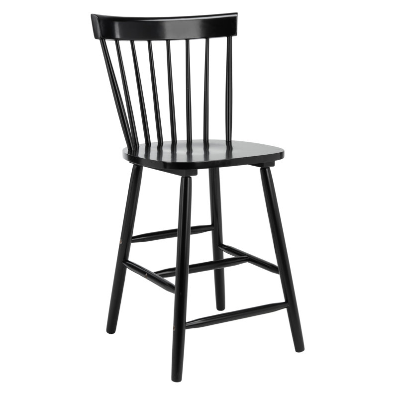 Stacee Solid Wood Counter Stool, Counter Stool (24" Seat Height), Black