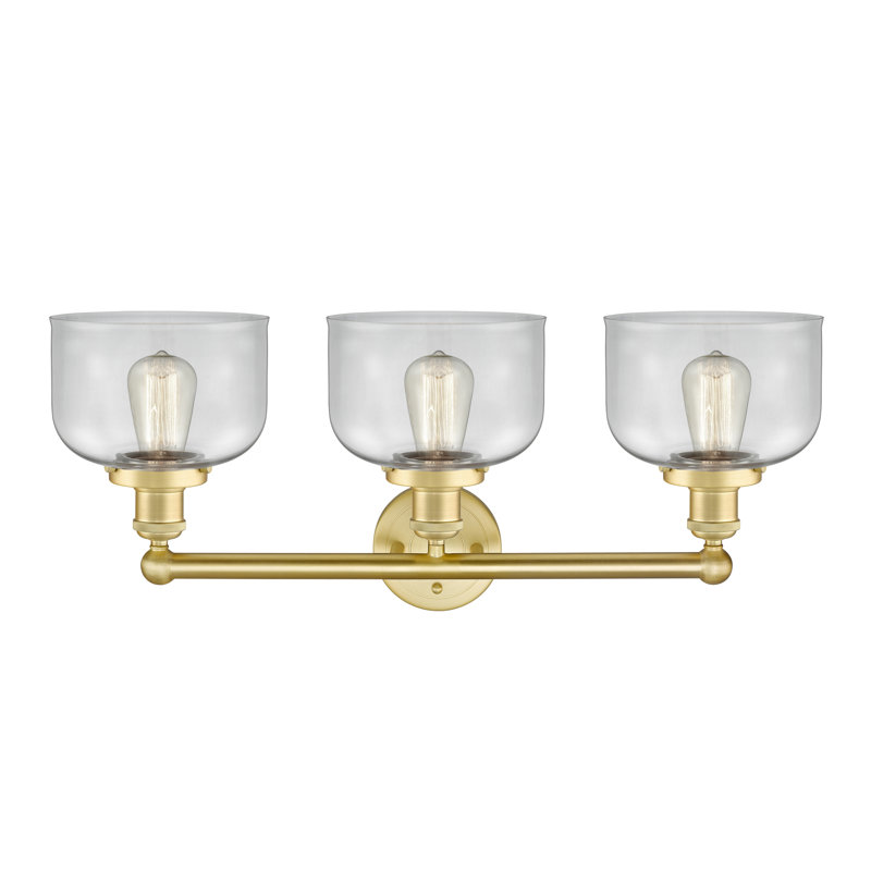 Éclairage pour meuble-lavabo à 3 lumières à intensité variable Raykwan, Transparent, Or satiné