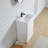 Cpingao 35" H White Stone Resin Rectangular One-Piece Freestanding Pedestal Bathroom Sink 