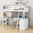 Wood Loft Bed with Desk and Shelves-70556377-123247229
