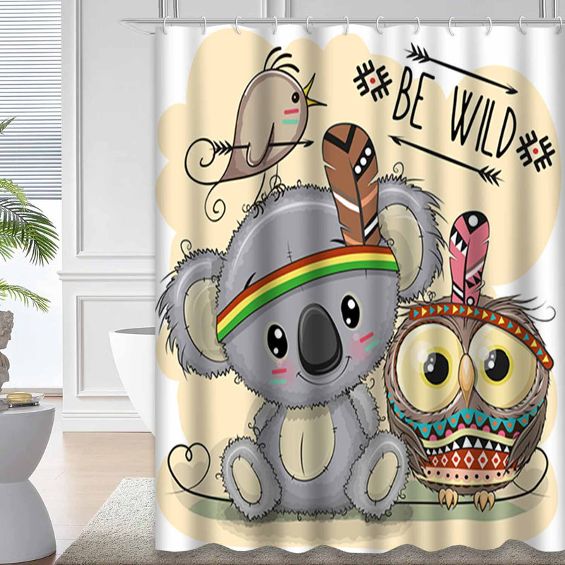 Mignon rideau de douche avec 12 crochets, L 72 po x l 72 po