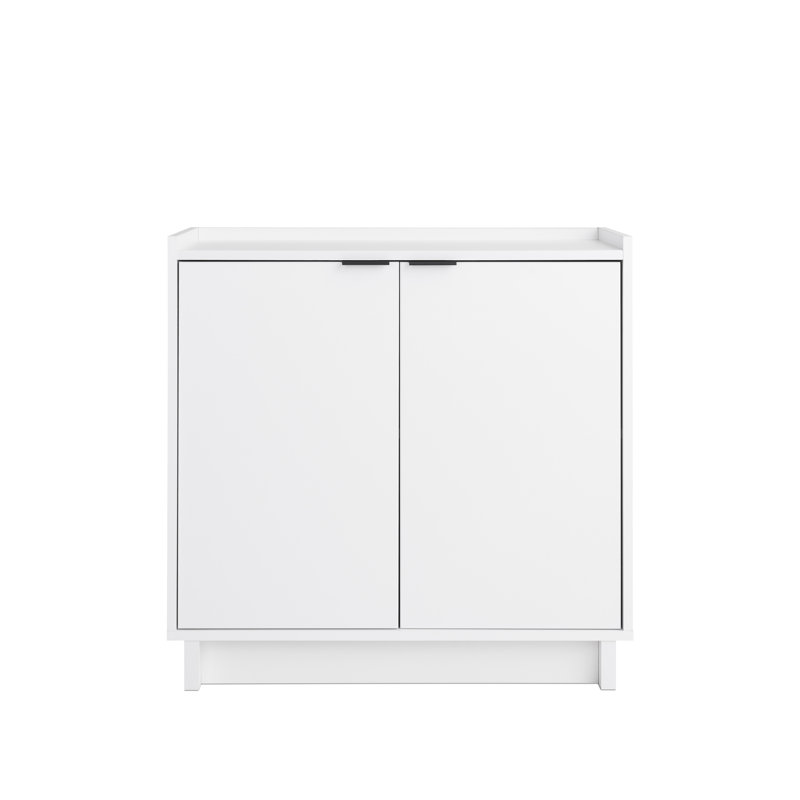 Oak Light Wood Living Room Cabinet with Adjustable Shelving