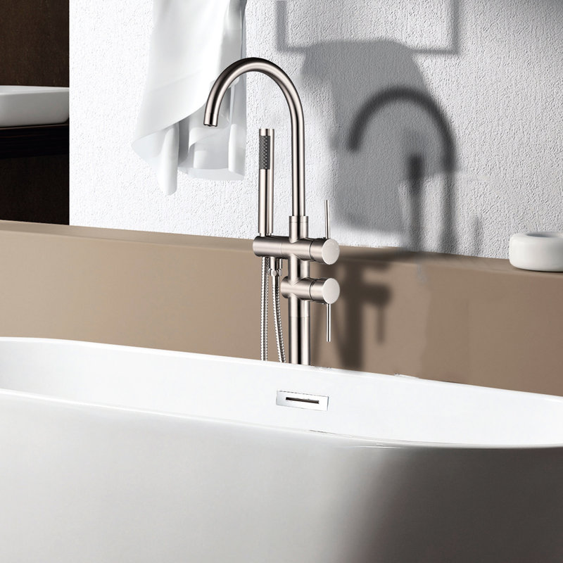 Robinet de baignoire avec douche à main et robinet de baignoire autoportant au design élégant