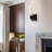 Dimmable LED Crystal Wall Sconces with on/off Switch Black Bathroom Light Fixture Hallway Wall Light