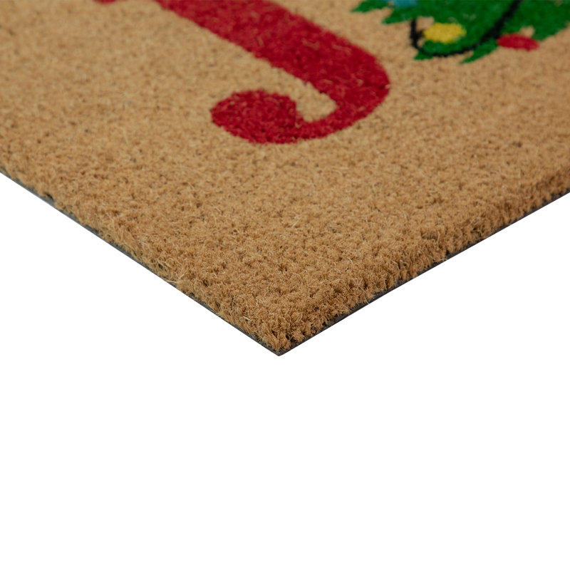 Paillasson en sapin de Noël naturel «Joy» 18 po x 30 po