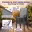 Ensemble repas de patio chic 8 pièces avec parasol inclinable | Table et chaises d'extérieur toutes saisons en aluminium et en verre trempé-877546851