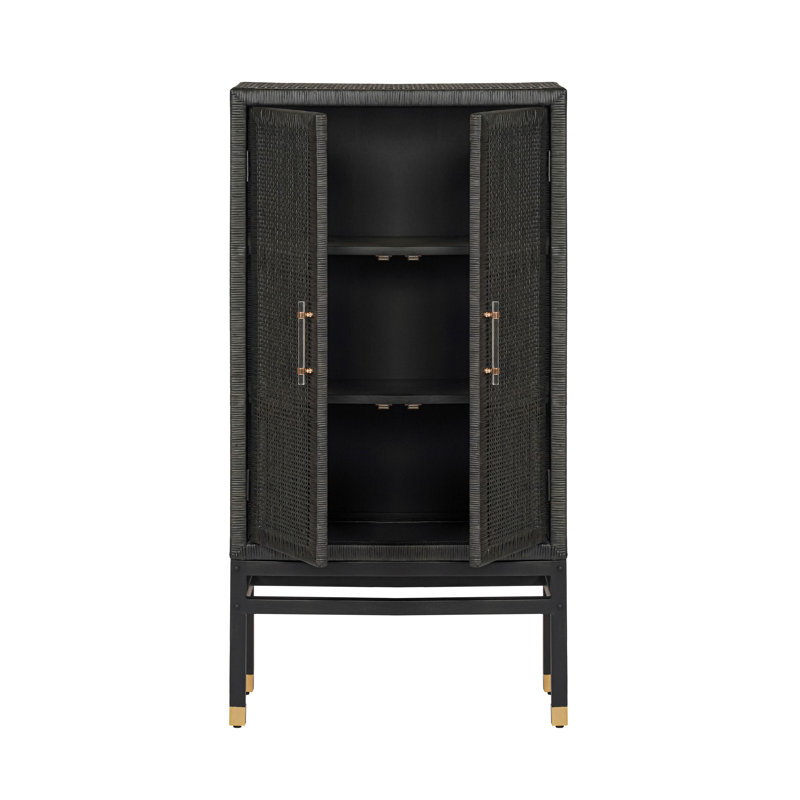 Kacey Woven Cabinet, Charcoal